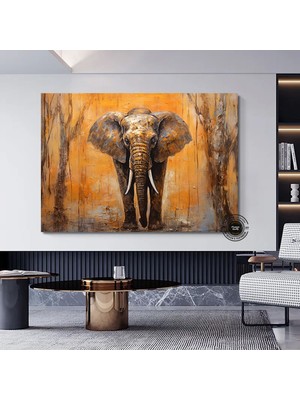 3D Metalik Etkili Modern Duvar Sanatı, Soyut Poster, Altın Efektli Trend Kanvas