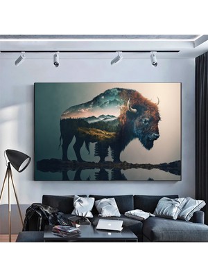 Tütün Içen Ördek Antika Portresi, Mizahi ve Farklı Ev Dekoru, Renkli Vintage Sanat