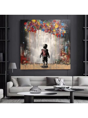 Minimal Afrikalı Kadın Portresi | Modern Kaktüs Sanatı | Siyah Duvar Dekoru | Boho Afro Kanvas