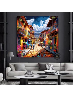 Lüks Mermer Duvar Dekoru, Lacivert Duvar Sanatı, Altın Mermer Alkol Mürekkebi Temalı Kanvas