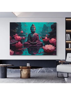 Vahşi Kaplan Kanvas Duvar Sanatı, Renkli Canlı Yağlıboya Tarzı, Bengal Kaplan Portresi