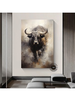 Renkli Soyut Jaguar Tablosu, Boya Sıçramalı Büyük Kedi Orman Duvar Sanatı