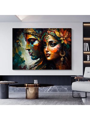 Renkli Afrika Kadını Kanvas Tablosu, Afro-Amerikan Sanatı, Modern Sanat Baskısı, Moda Dekoru