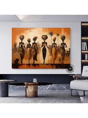 Renkli Afrikalı Kadın Dansçıları, Afrika Duvar Sanatı, Afro-Amerikan Kadın Portreleri