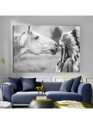 Iskelet Kanvas Duvar Sanatı; Sürreal Kanvas Boyama; Modern Ev Dekorasyonu