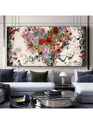 Renkli Aslan Çok Renkli Poster; Soyut Aslan Sanatı; Modern Duvar Dekoru