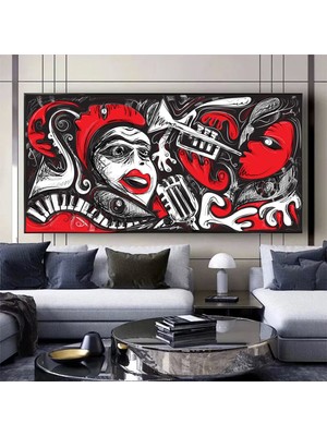 Renkli Afrikalı Kadın Kanvas Sanatı; Afrika-Amerikan Sanatı; Modern Sanat Baskısı; Moda Dekor; Afrik