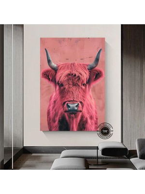 Renkli Boğa Tablosu – Soyut Yaban Hayatı Sanatı. Boğa Duvar Sanatı, Renkli Boğa Kanvas Baskısı