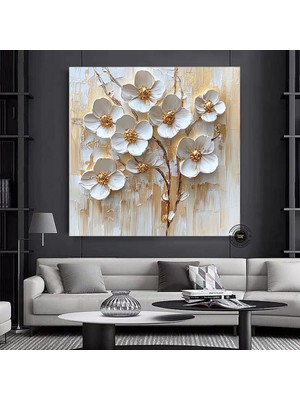 Tekne Kanvası; Altın Gemiler Resmi; Soyut Yelkenli Duvar Sanatı; Yelkenli Baskısı; Dokulu Kanvas; Si