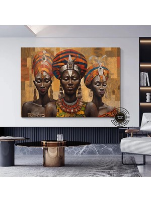 Afrika Kadın Portresi, Afrika Amerikan Kültürü, Afrika Kabilesi Duvar Sanatı