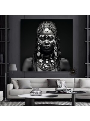 Çiçek Başlıklı Kadın Portresi, Zarif Kadın Temalı Kanvas Baskı, Asılmaya Hazır