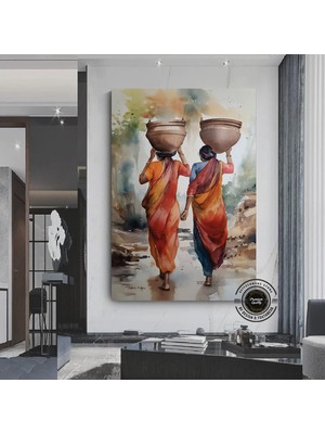 Vahşi Kaplan Kanvas Duvar Sanatı, Renkli Canlı Yağlı Boya Tarzı, Bengal Kaplan Portresi