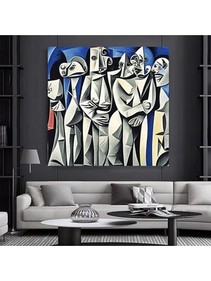 Afrika-Amerikan Pop Art Kadın Tablosu – Renkli Soyut Duvar Sanatı