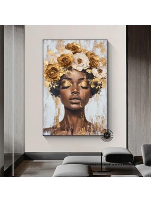 Afrikalı Etnik Kadın Kanvas; Afrikalı Kadın Duvar Sanatı; Renkli Kanvas; Etnik Dekor; Afrika Stili