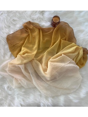 Vavscarfs Degrade Renk Geçişli Konfor Şal Hardal