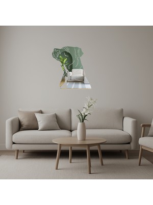 Köpek Yüzü Motifli Dekoratif Aynalı Tablo - TNC8344-8715