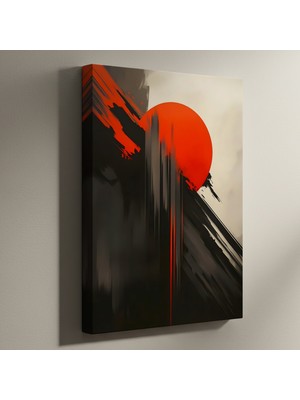 Soyut Kırmızı ve Siyah Modern Sanat Tablosu