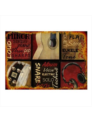 Bedeko Müzik Temalı Mdf Poster 50 cm x 70 cm