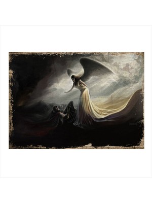 Bedeko Ölüm Meleği Modern Ahşap Tablo 50 cm x 70 cm