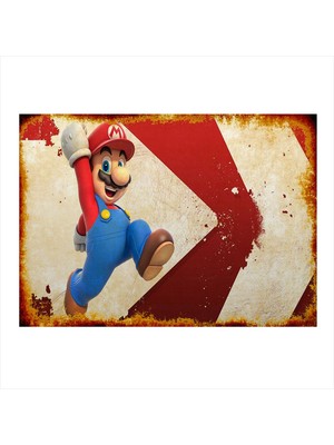 Bedeko Süper Mario Tasarım Ahşap Tablo 50 cm x 70 cm