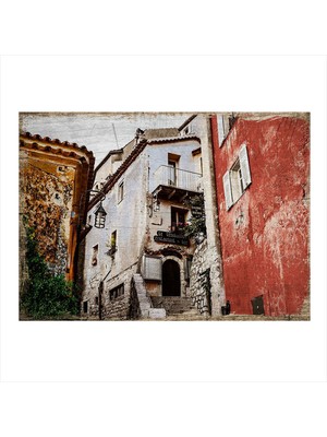 Bedeko Eski Binalar Tasarım Ahşap Tablo 50 cm x 70 cm