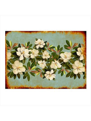Bedeko Beyaz Çiçekler Art Mdf Poster 50 cm x 70 cm