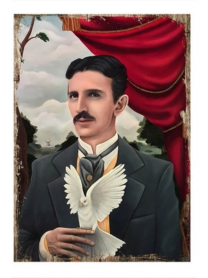 Güvercin ve Adam Art Mdf Poster 50 cm x 70 cm