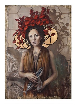 Kadın Posteri Art Mdf Tablo 50 cm x 70 cm