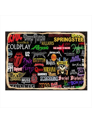 Bedeko Müzik Grupları Dekoratif Mdf Tablo 50 cm x 70 cm
