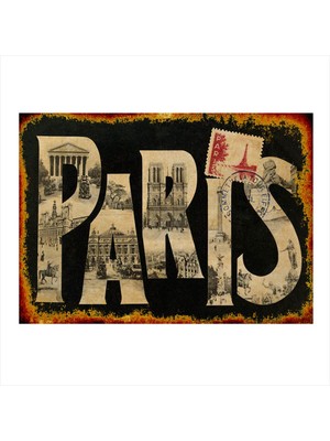 Bedeko Paris Temalı  Desenli Mdf Tablo 50 cm x 70 cm