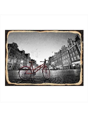 Bedeko Kırmızı Bisiklet Modern Mdf Tablo 50 cm x 70 cm