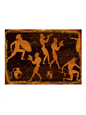 Bedeko Yunan Mitolojisi Desenli Mdf Tablo 50 cm x 70 cm