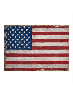 Bedeko Amerika Bayrağı Model Mdf Tablo 50 cm x 70 cm