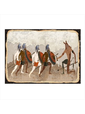 Bedeko Mitolojik Savaşçılar Desenli Mdf Tablo 50 cm x 70 cm