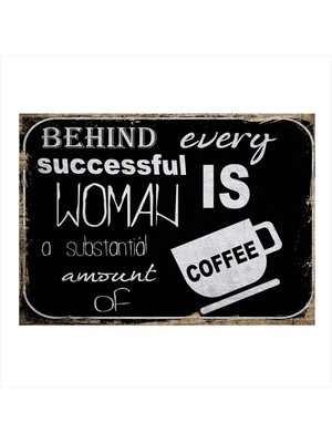 Bedeko Başarılı Kadının Kahvesi Art Mdf Poster 50 cm x 70 cm