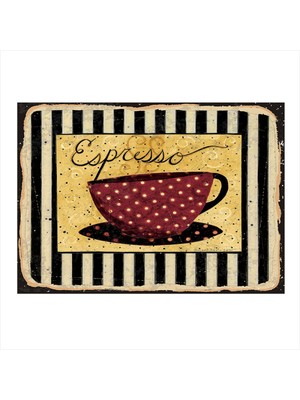 Bedeko Espresso Kahve Dekoratif Ahşap Tablo 50 cm x 70 cm