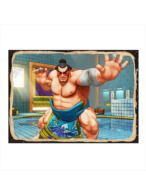 Bedeko Street Fighter Honda Modern Ahşap Tablo 50 cm x 70 cm