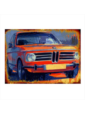 Bedeko Turuncu Klasik Bmw Art Mdf Poster 50 cm x 70 cm