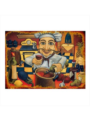 Bedeko Usta Şef Desenli Mdf Tablo 50 cm x 70 cm