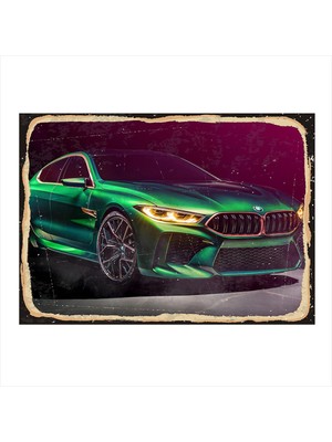 Bedeko Yeşil Spor Araba Art Mdf Poster 50 cm x 70 cm