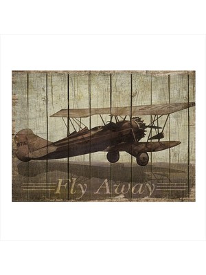Bedeko Retro Uçak Art Mdf Tablo 50 cm x 70 cm