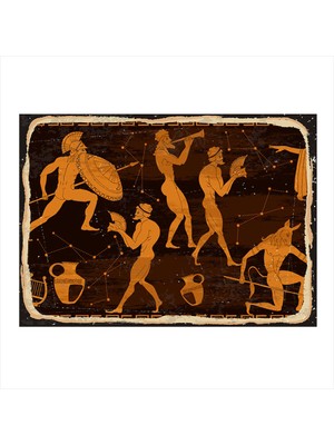 Bedeko Yunan Mitolojisi Tasarım Mdf Tablo 50 cm x 70 cm