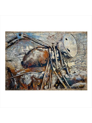 Bedeko Retro Motosiklet Art Mdf Tablo 50 cm x 70 cm