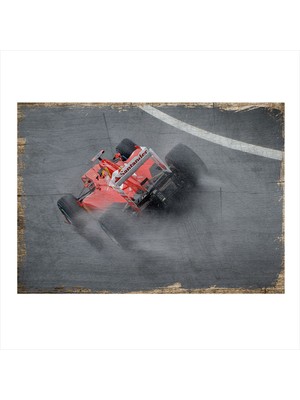 Bedeko Formula 1 Desenli Ahşap Tablo 50 cm x 70 cm