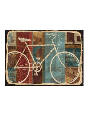 Bedeko Bisiklet Temalı Tasarım Ahşap Tablo 50 cm x 70 cm