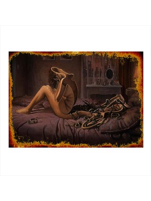 Bedeko Insan ve Yılanlar Art Mdf Tablo 50 cm x 70 cm