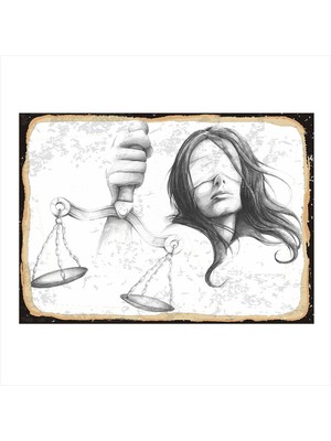 Bedeko Adalet Heykeli Art Mdf Tablo 50 cm x 70 cm