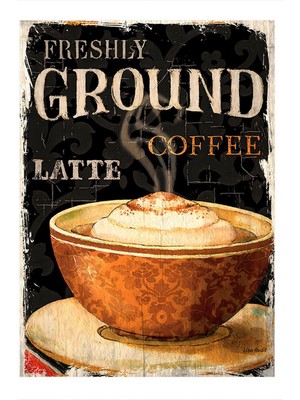 Latte Afişi Mdf Poster 50 cm x 70 cm