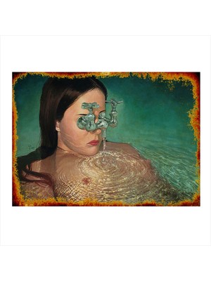 Bedeko Ağlayan Kadın Desenli Ahşap Tablo 50 cm x 70 cm