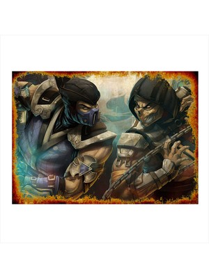 Bedeko Mortal Kombat Dekoratif Ahşap Tablo 50 cm x 70 cm
